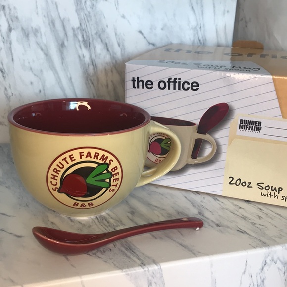 NWT The office 20oz soup mug w spoon schrute farms - Picture 2 of 3
